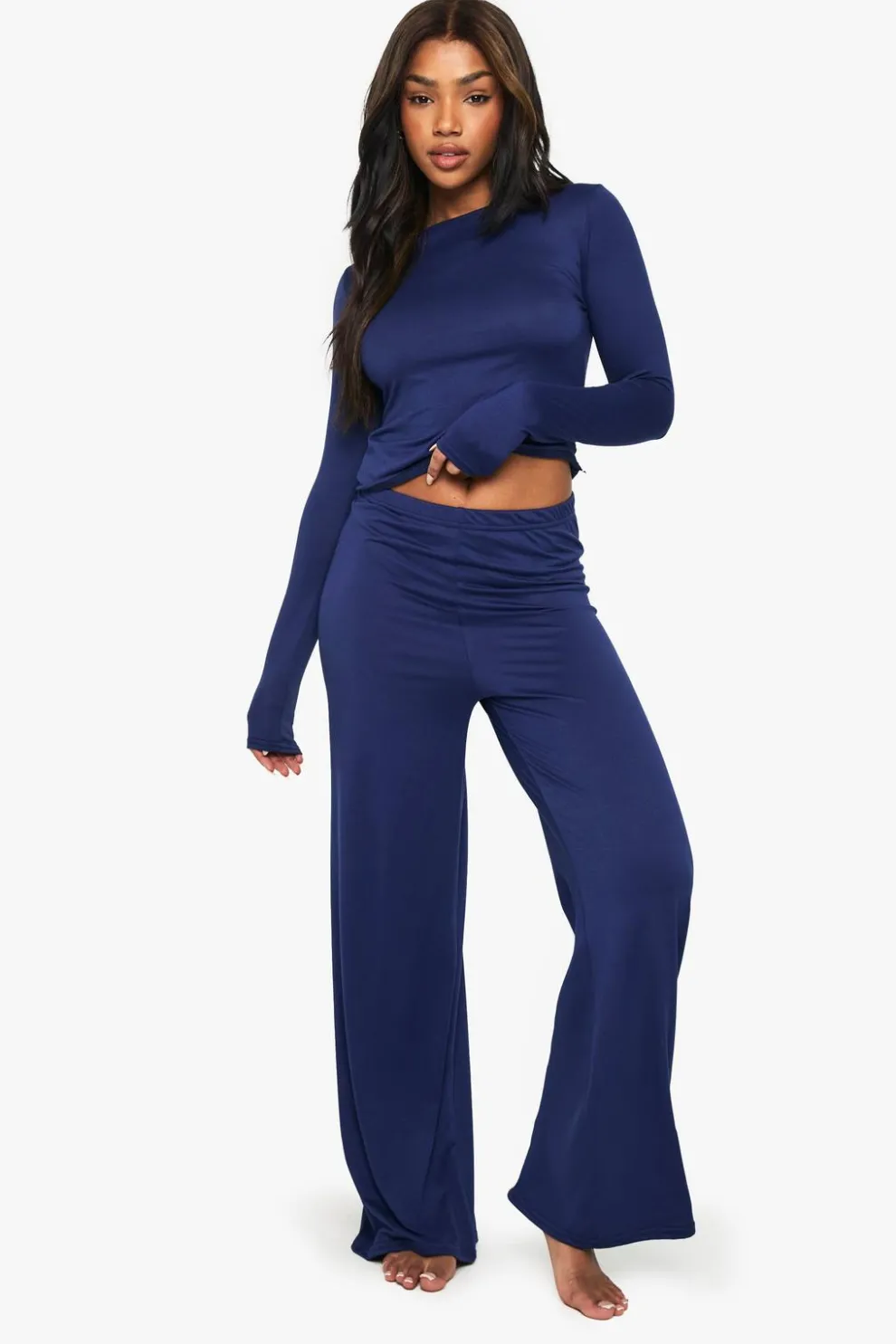 Loungewear Soft Peached Long Sleeve Top & Trousers Pyjama Set | Nasty Gal