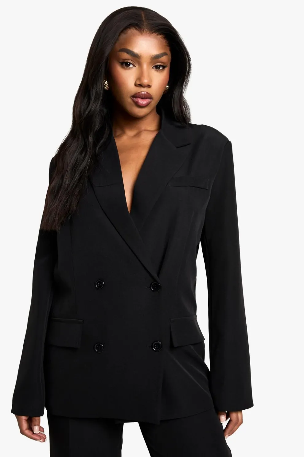Woven Double Breasted Oversized Blazer | Nasty Gal
