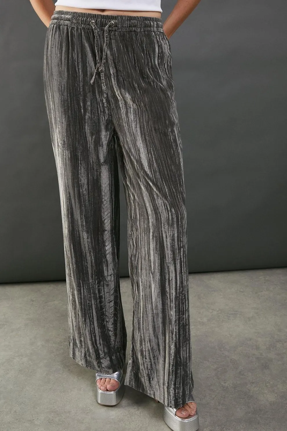 Premium Crushed Velvet Drawstring Trouser | Nasty Gal