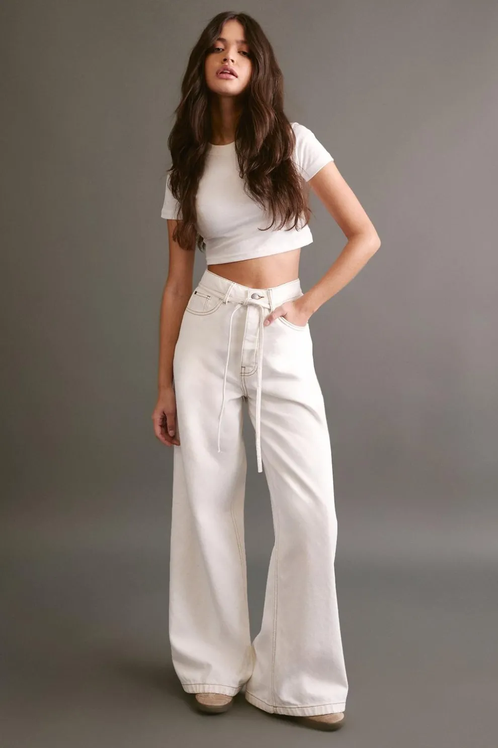The Belted Wide Leg Jeans | Nasty Gal