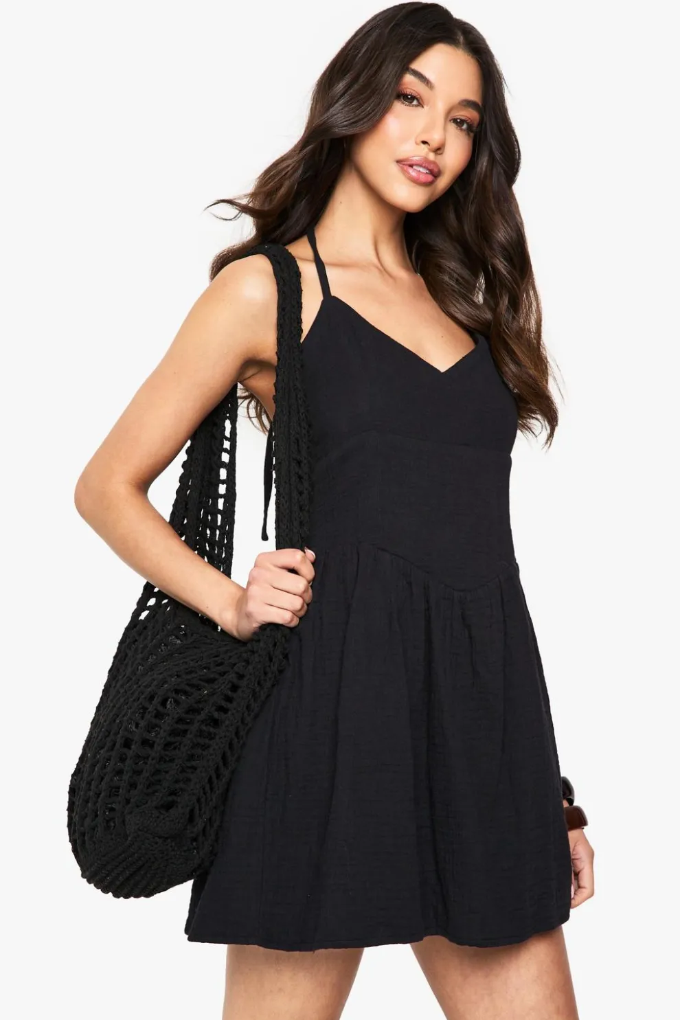 Textured Cheesecloth Skater Dress | Nasty Gal