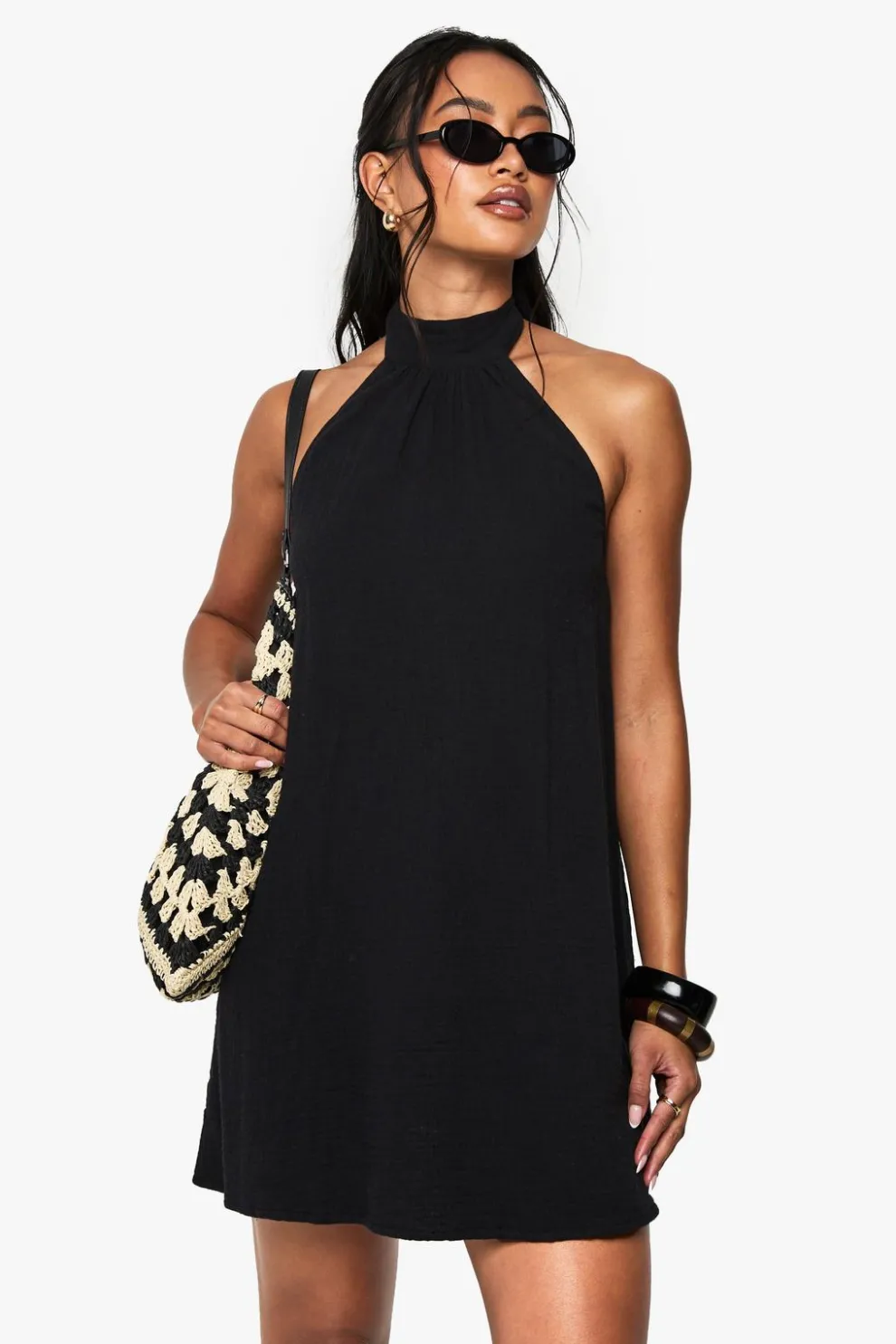 Cheesecloth Halterneck Mini Dress | Nasty Gal