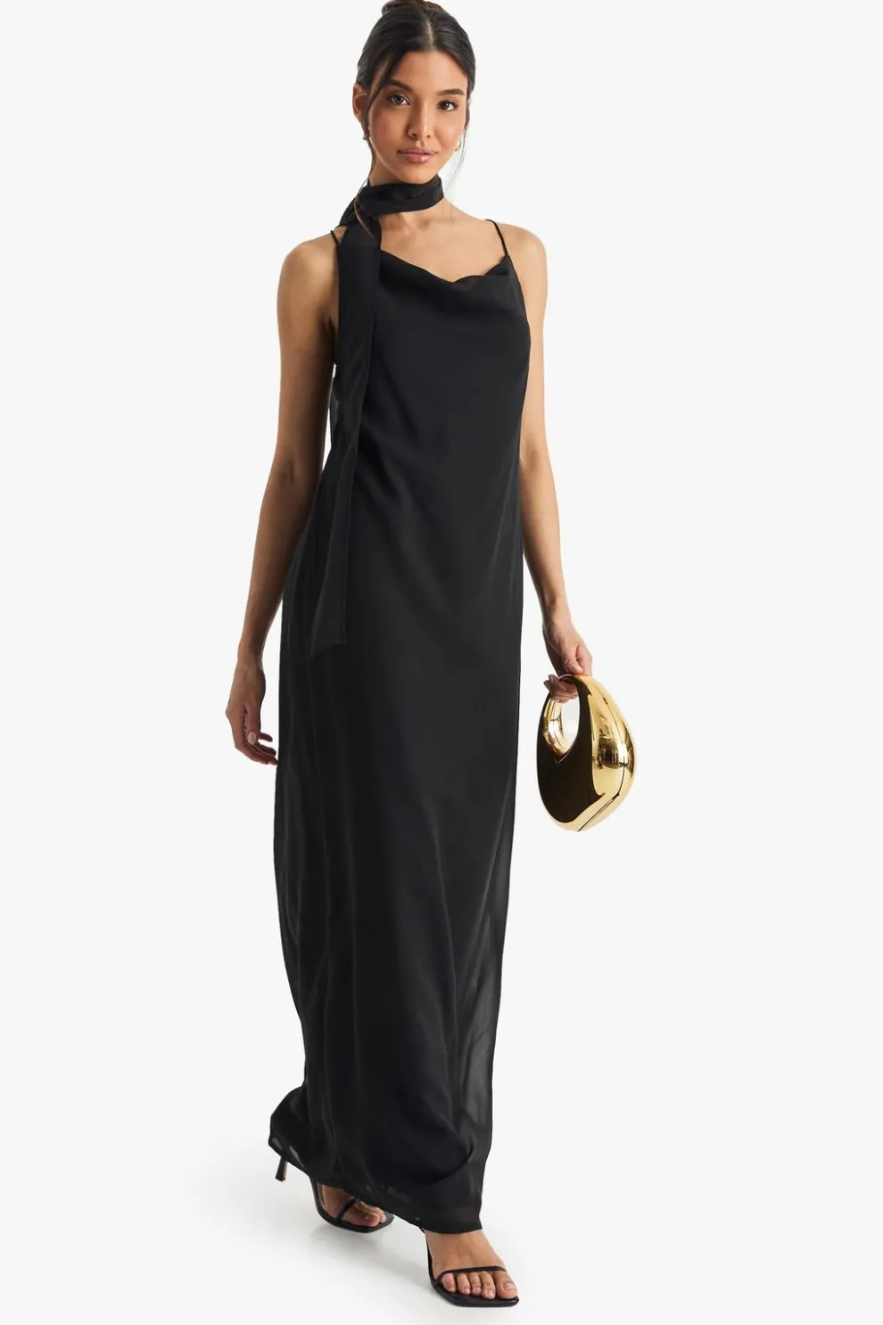 Chiffon Slip Dress with Neck Tie | Nasty Gal