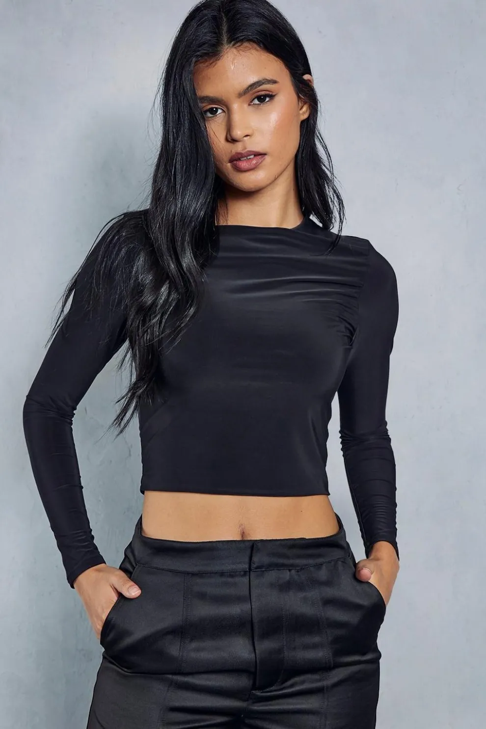 Slinky Double Layer Long Sleeve Top | Nasty Gal