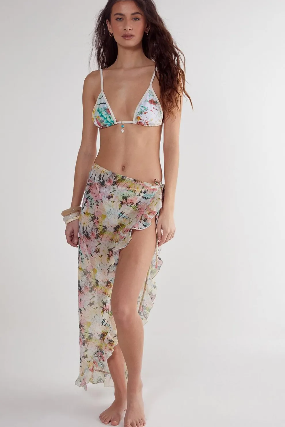 Tie Dye Ruffle Beach Skirt | Nasty Gal