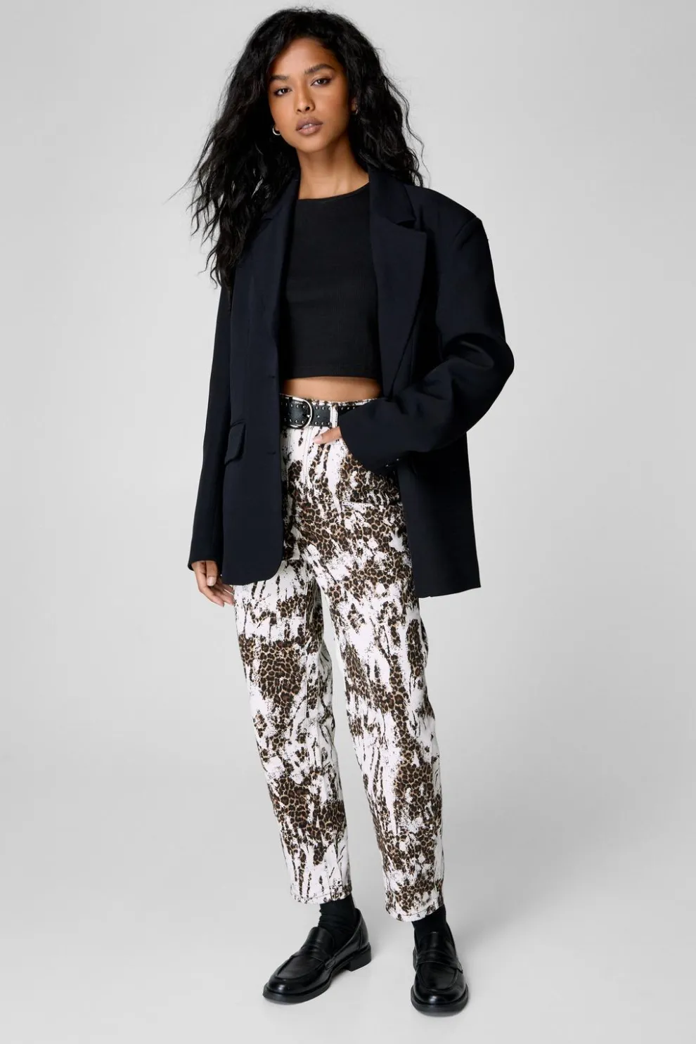 Leopard Print Straight Leg Jeans | Nasty Gal