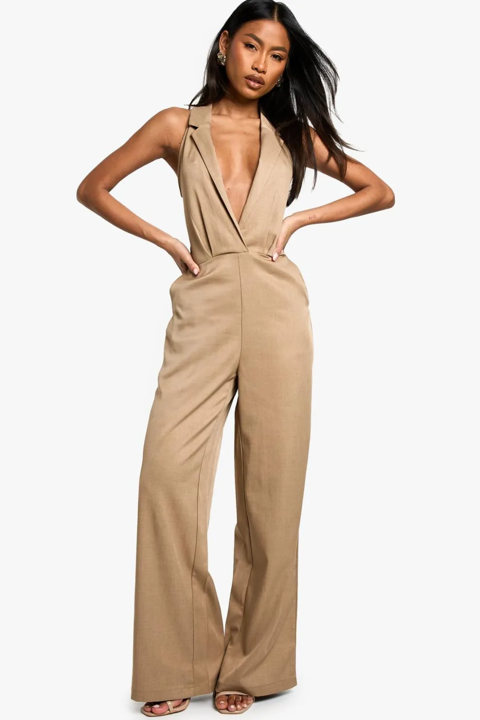 Tailored Plunge Wide Leg Jumpsuit | Nasty Gal