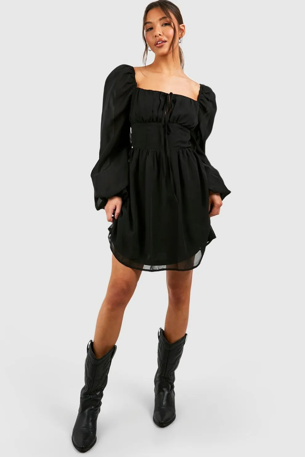Rouched Bust Mini Milkmaid Dress | Nasty Gal