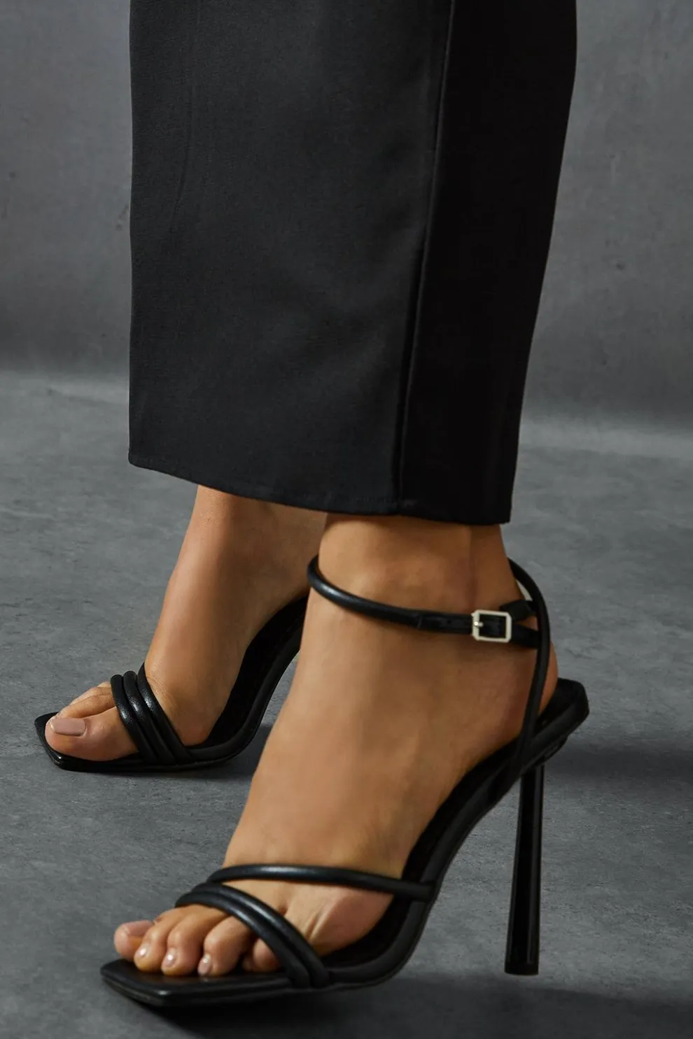 Leather Look Padded Strappy Heels | Nasty Gal