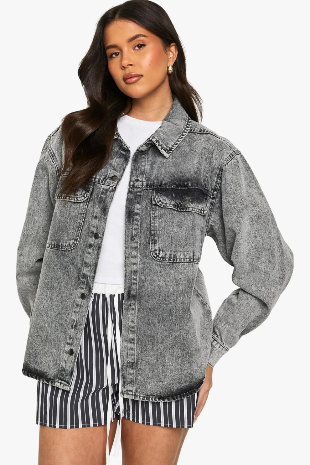Oversized Acid Wash Denim Shirt | Nasty Gal