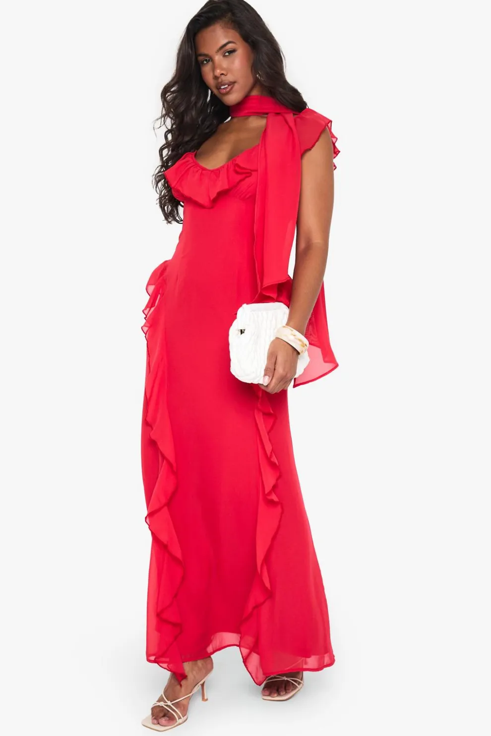 Chiffon Ruffle Scarf Maxi Dress | Nasty Gal