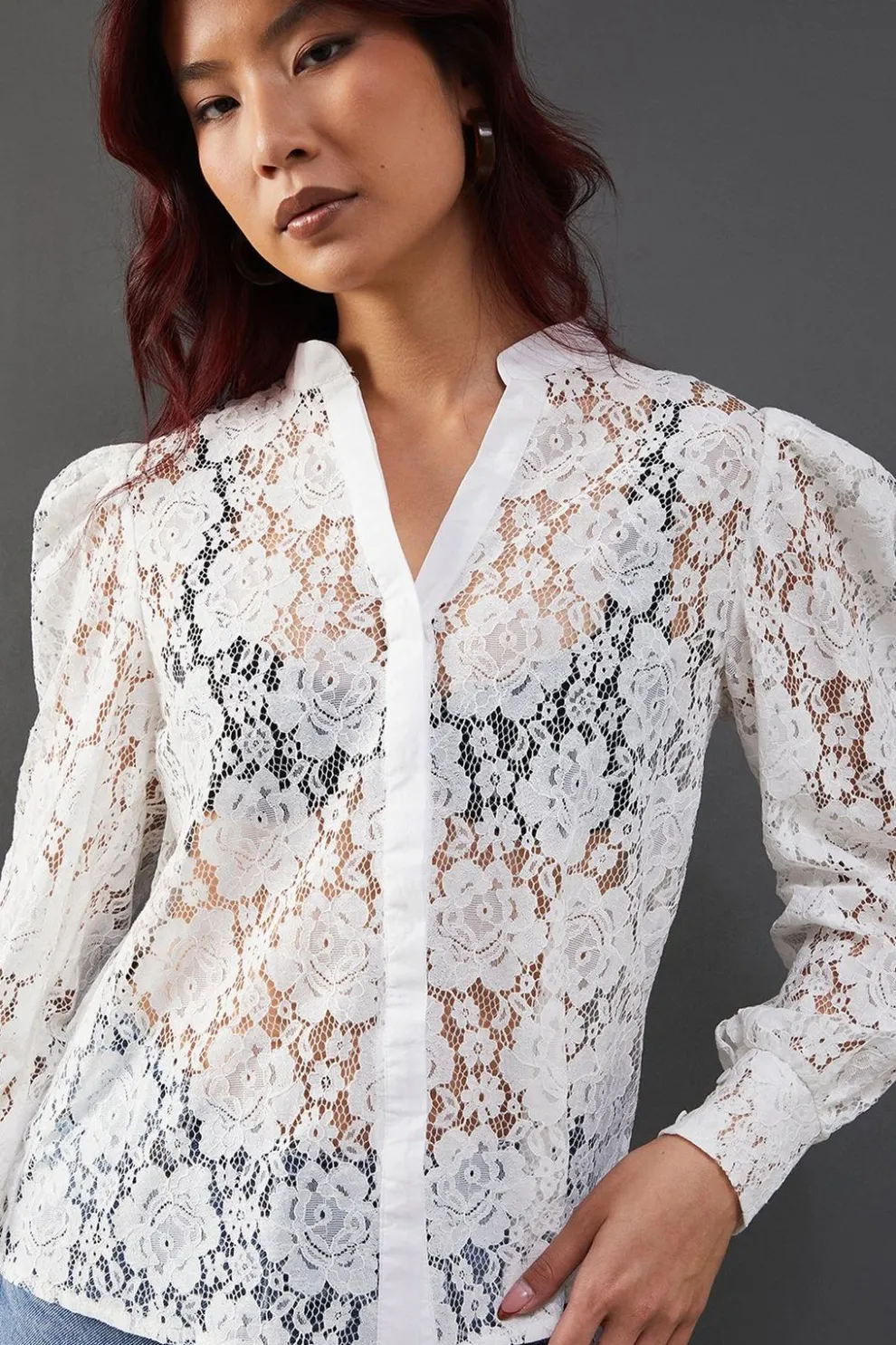 Lace Yoke Shirt | Nasty Gal