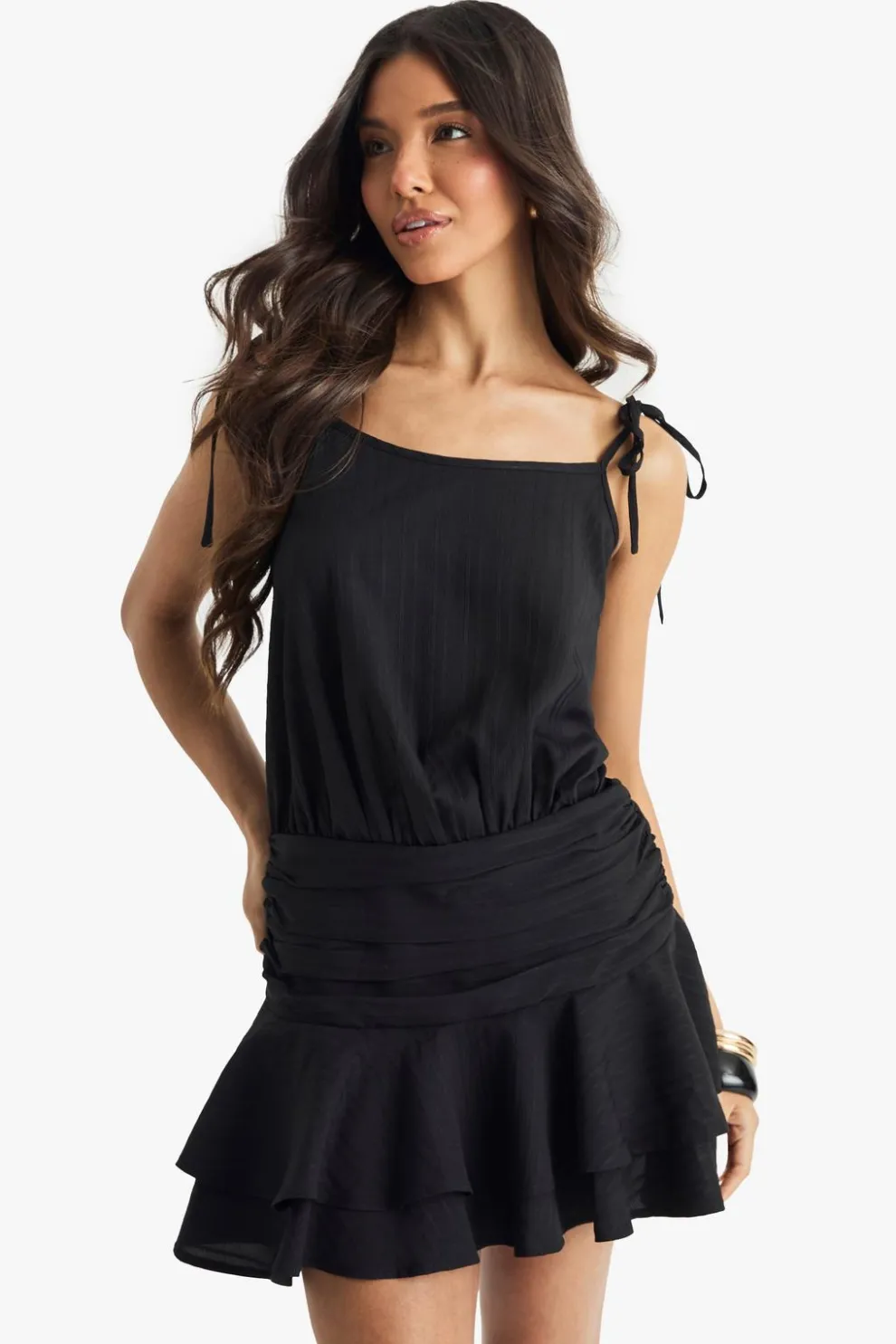 Ruched Strappy Mini Dress | Nasty Gal