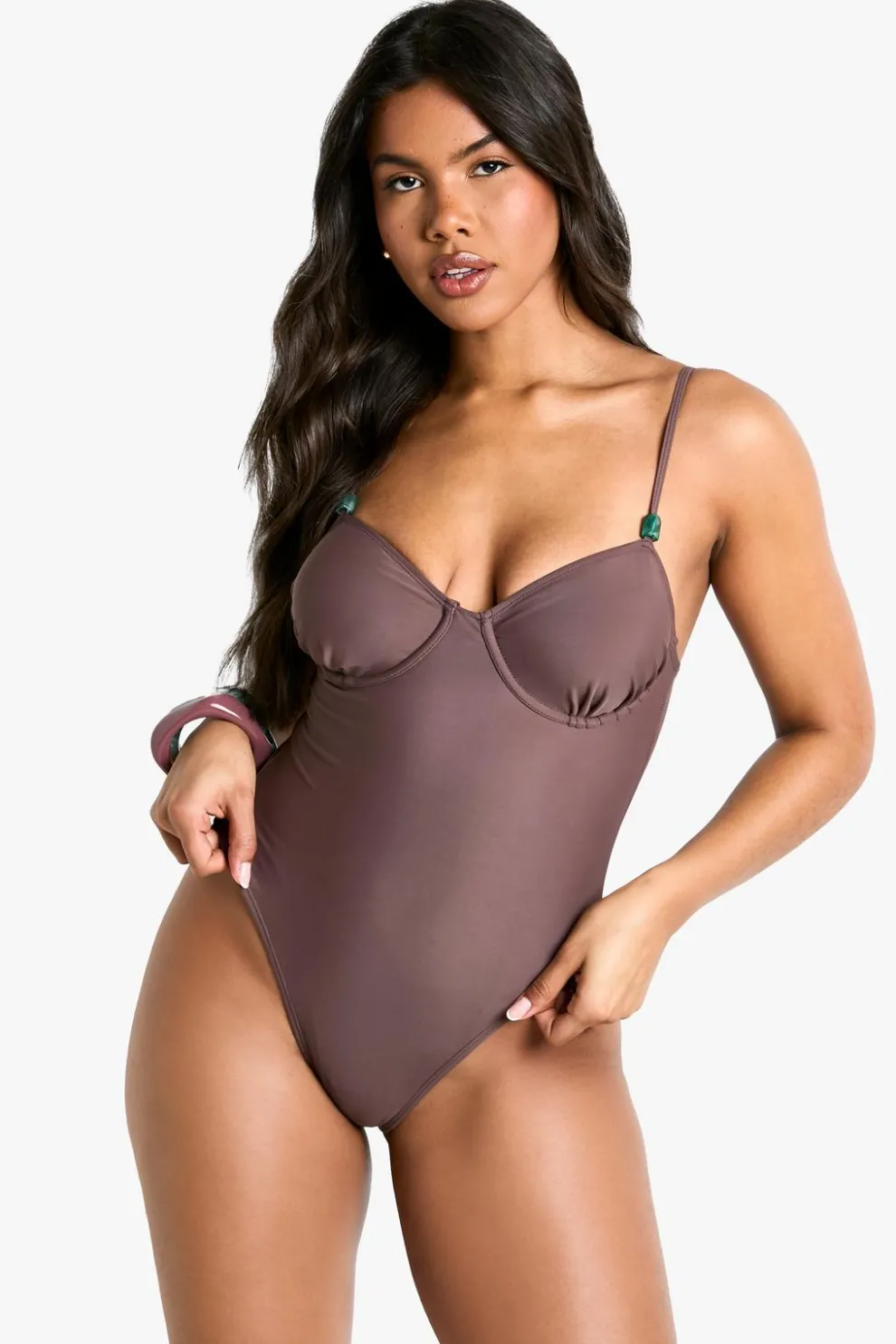 Resin Trim Swimsuit | Nasty Gal