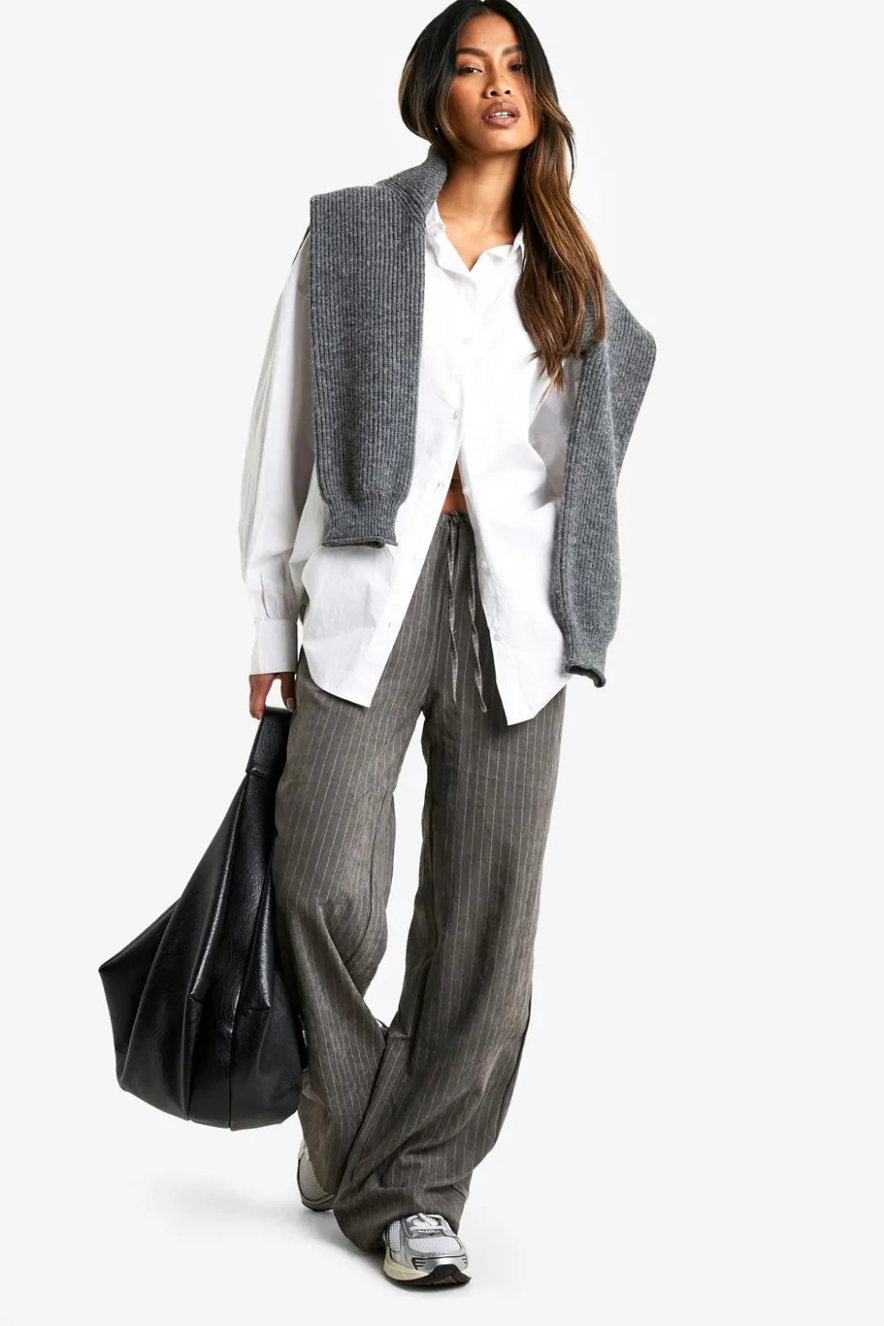 Soft Touch Oversized Stripe Wide Leg Trousers | Nasty Gal