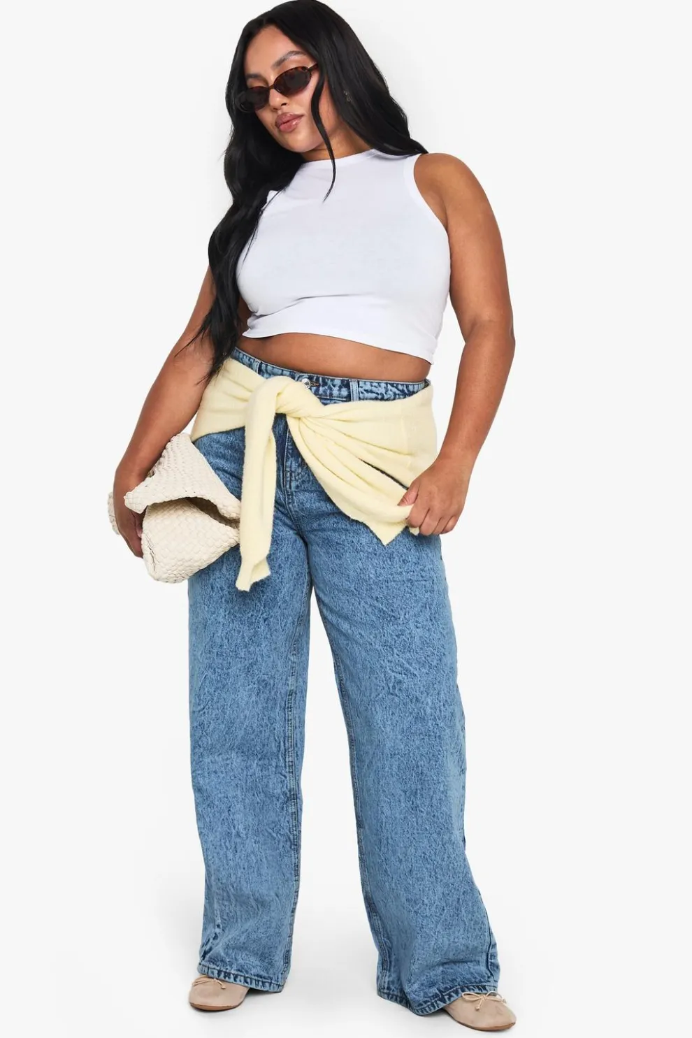Plus High Waist Bum Shaper Wide Leg Jean | Nasty Gal