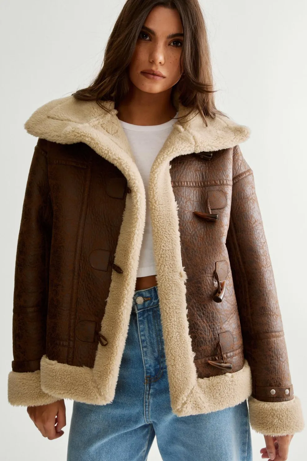 Duffle Front Bonded Fur Aviator | Nasty Gal