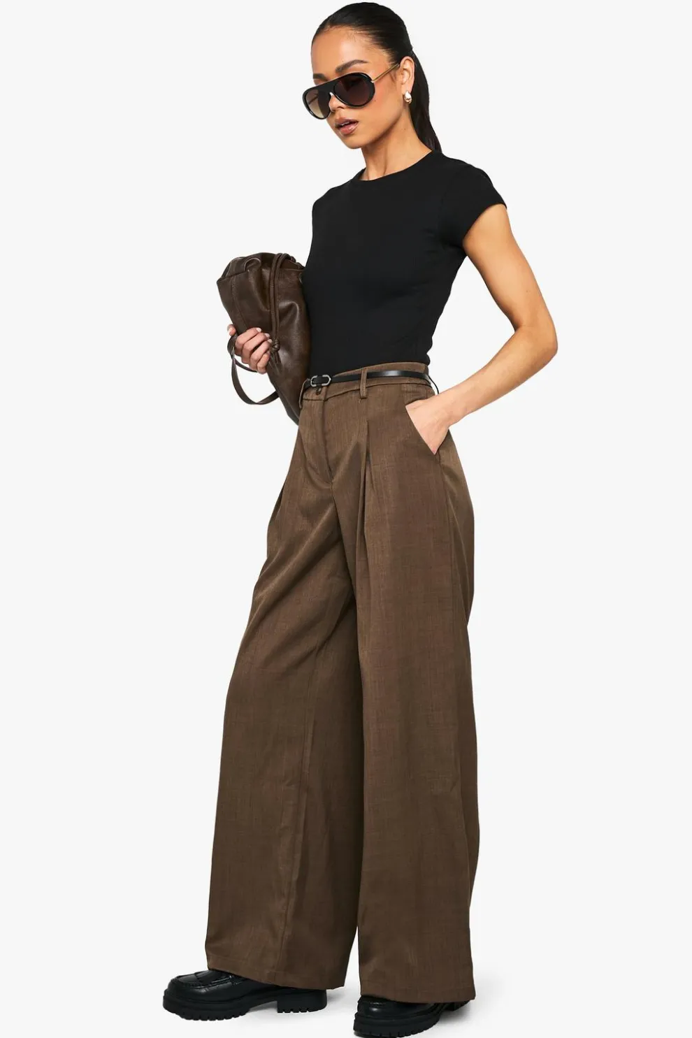 Tailored Pleated Wide Leg Trousers | Nasty Gal