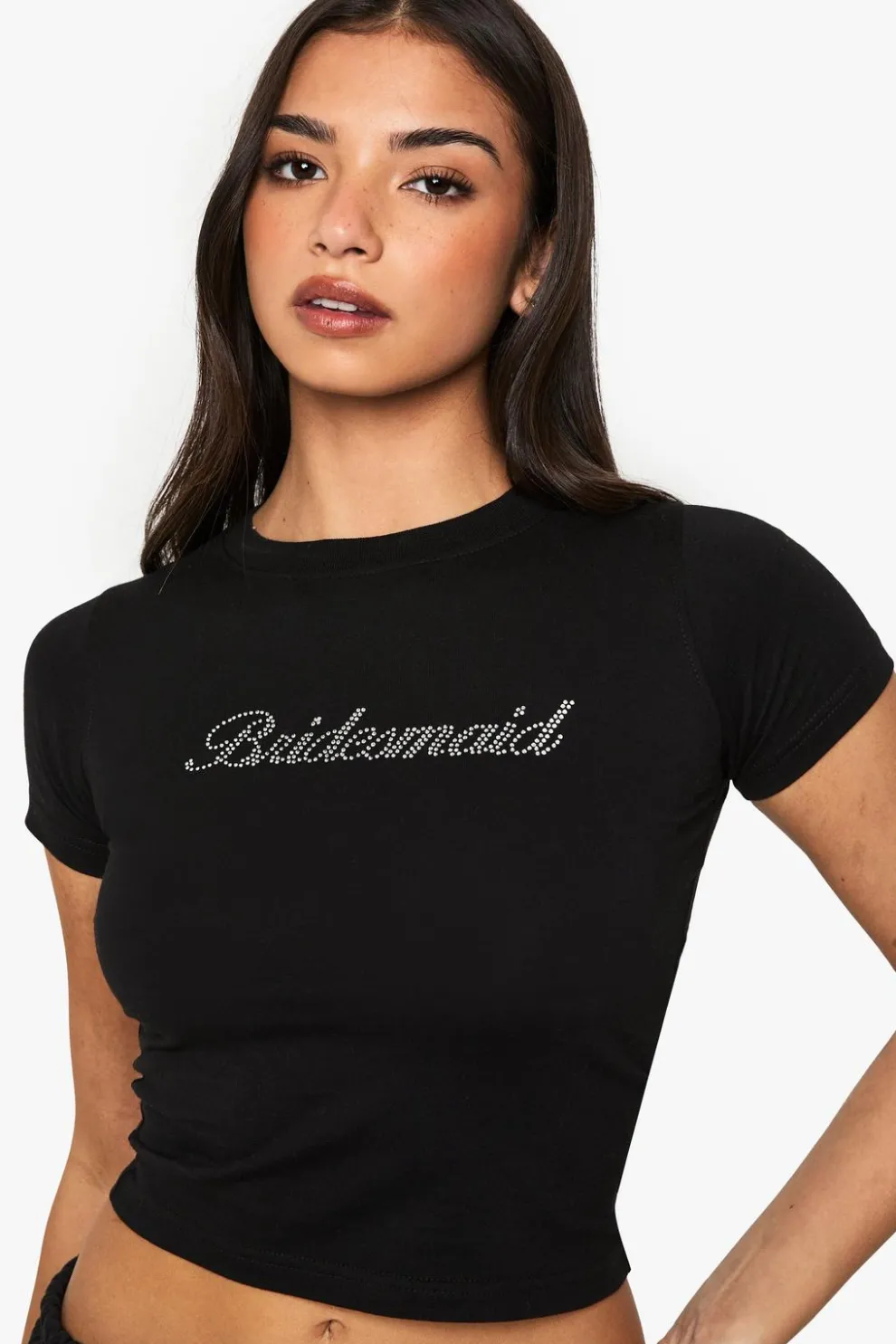 Bridal 'Bridesmaid' Diamante Baby Tee | Nasty Gal