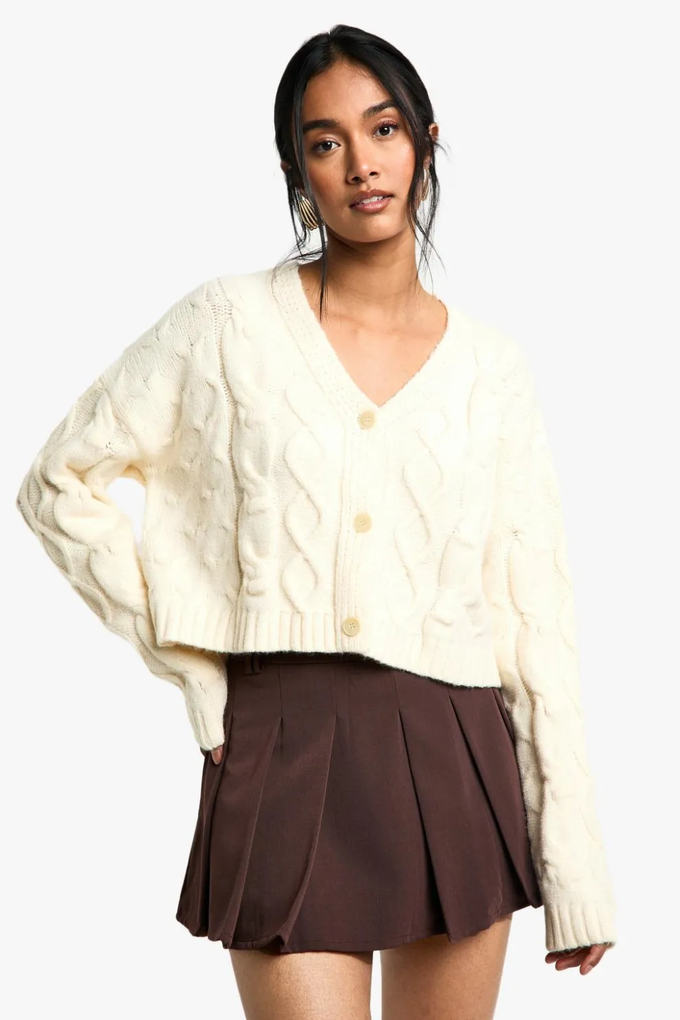 Premium Chunky Knit Cable Oversized Cardigan | Nasty Gal