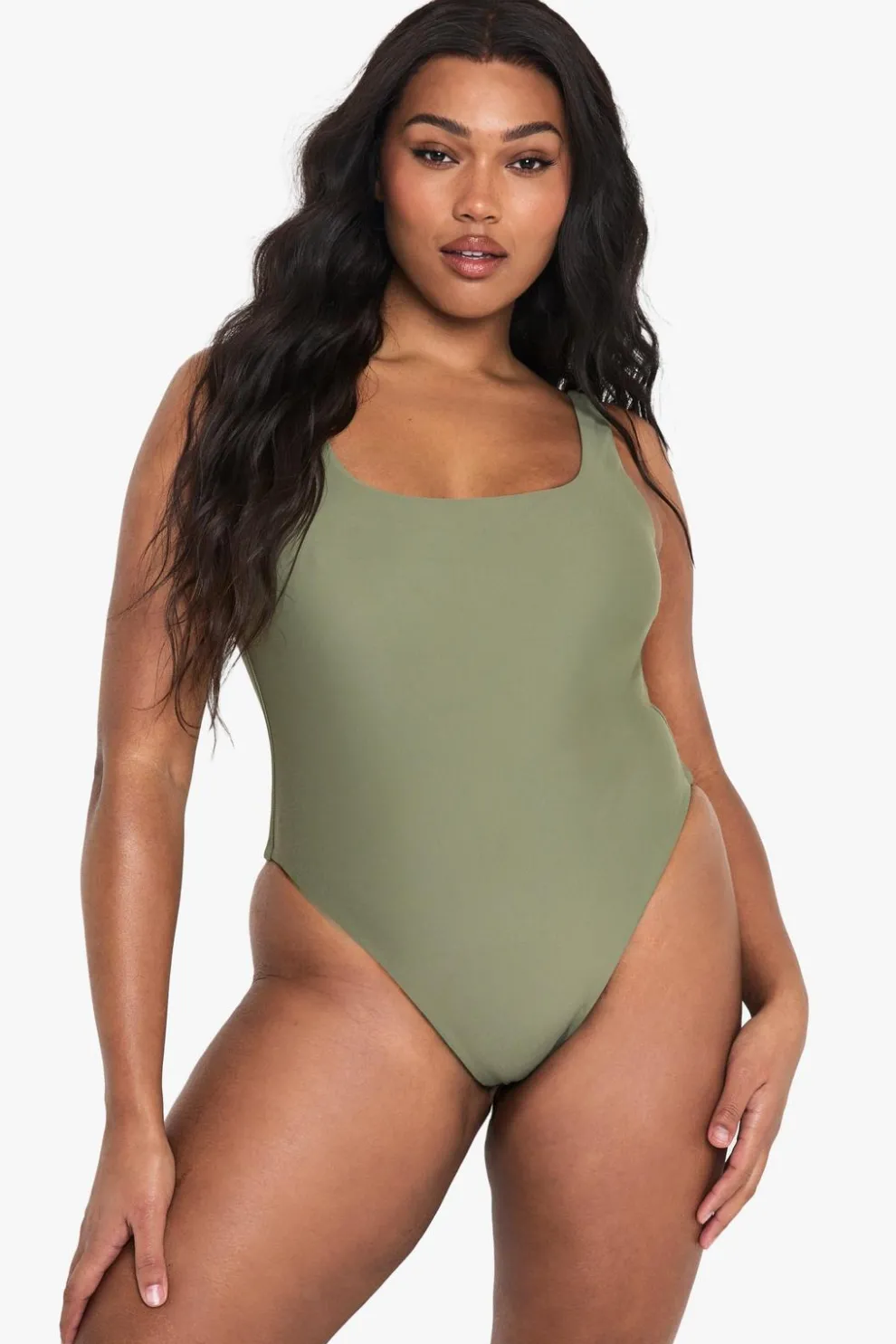 Plus Swimwear Essentials Square Neck Swimsuit | Nasty Gal