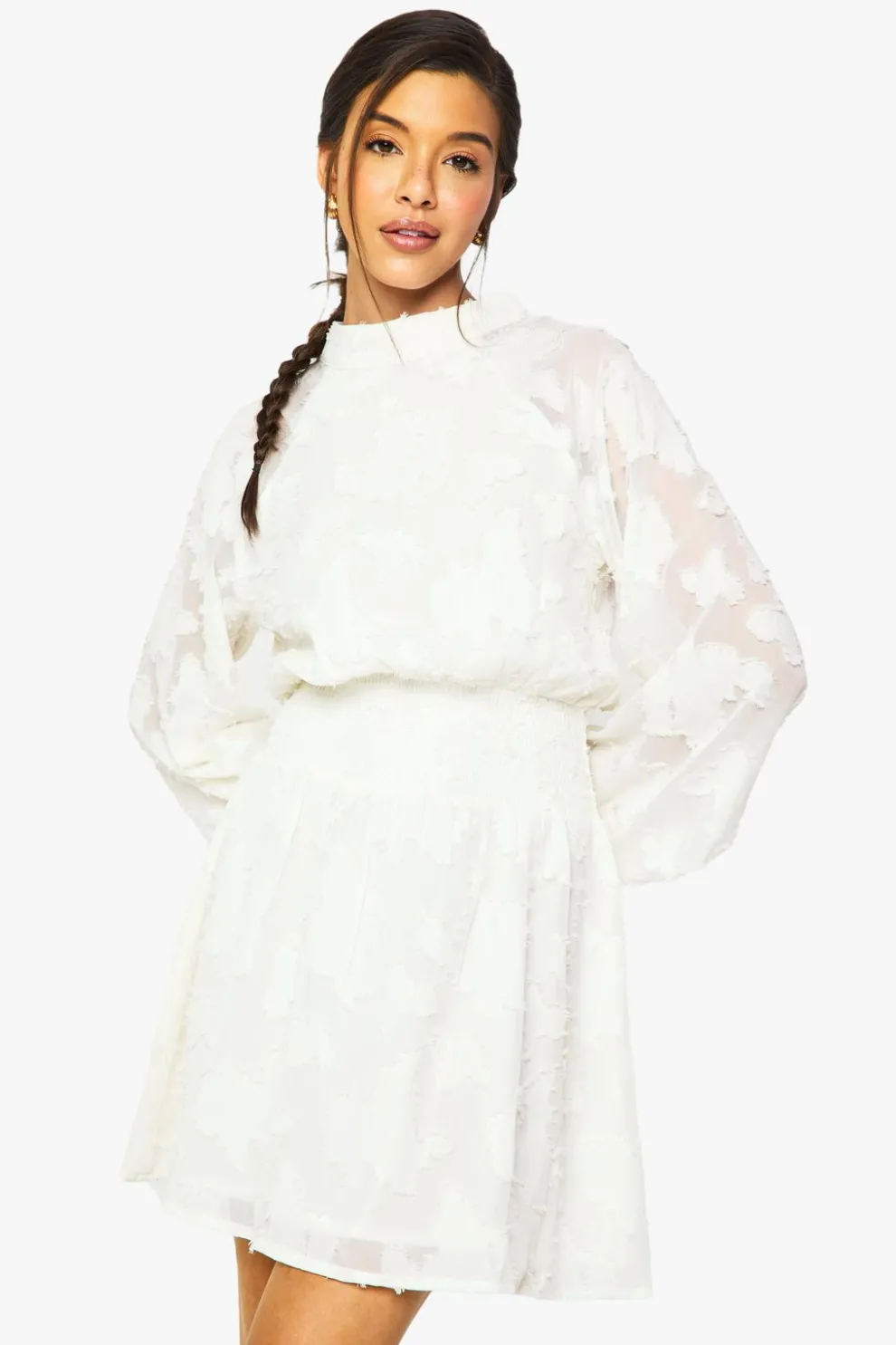 Burnout Floral High Neck Skater Dress | Nasty Gal