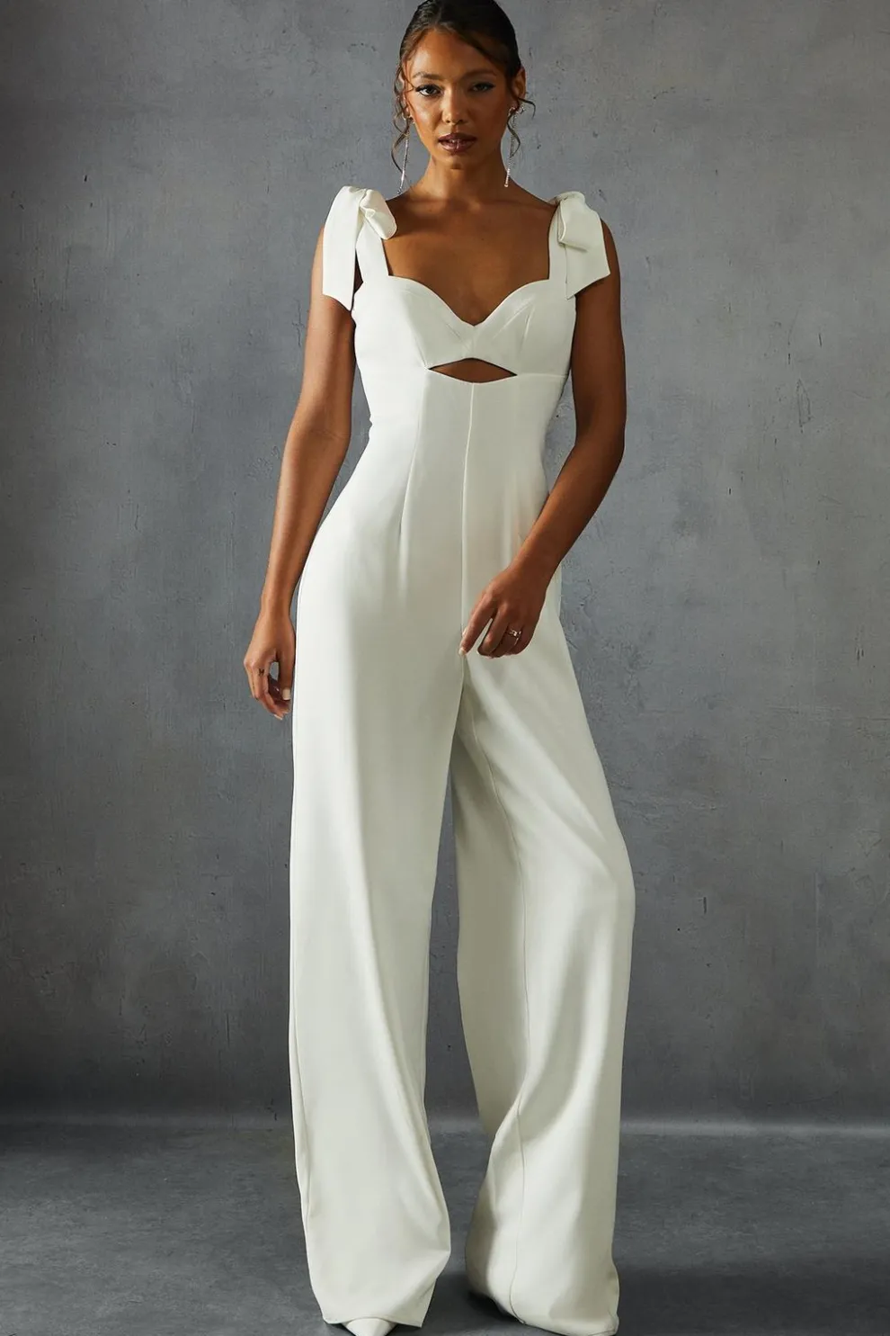 Bow Shoulder Wide Leg Jumpsuit | Nasty Gal