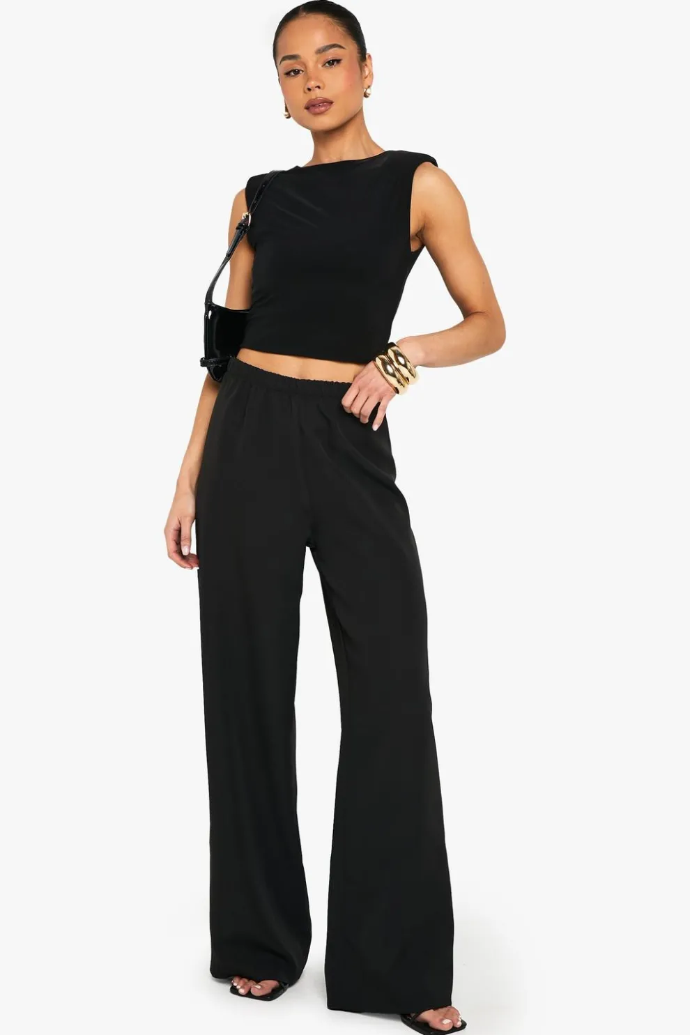 Woven Elasticated Wide Leg Trousers | Nasty Gal