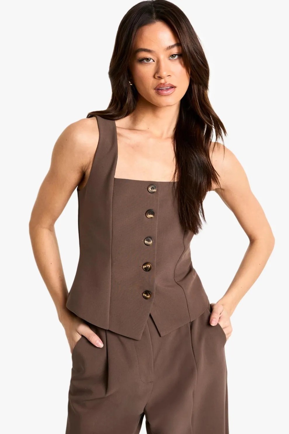 Tall Essential Square Neck Waistcoat | Nasty Gal