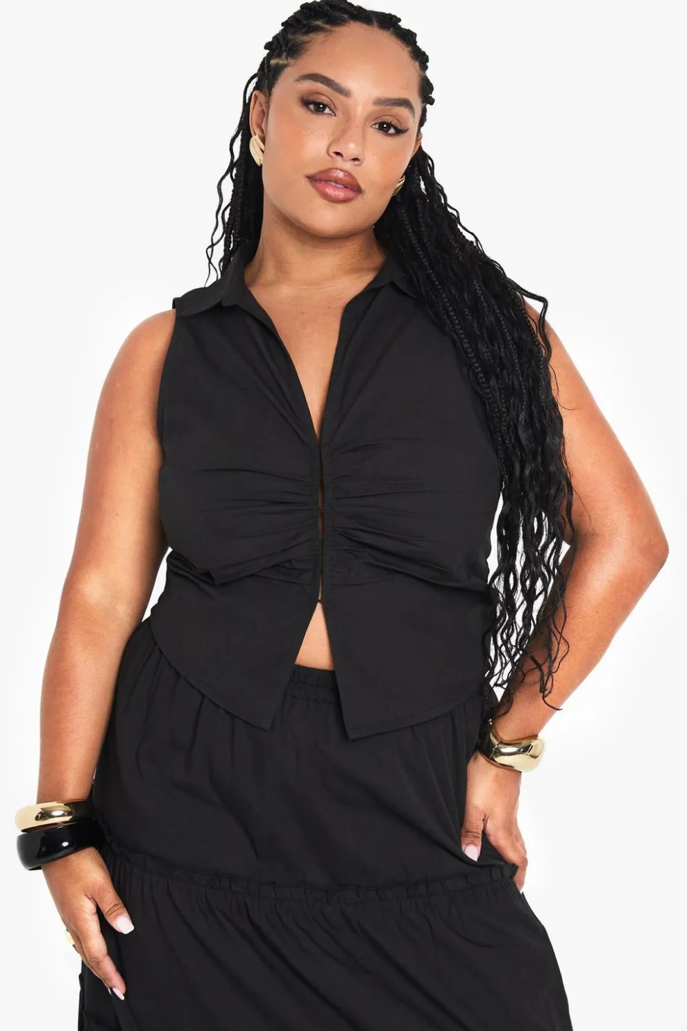 Plus Pleated Detail Waistcoat | Nasty Gal