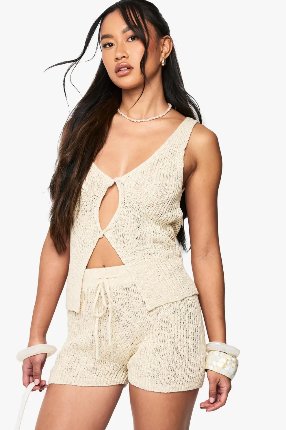 Tie Waist Knitted Crochet Short | Nasty Gal