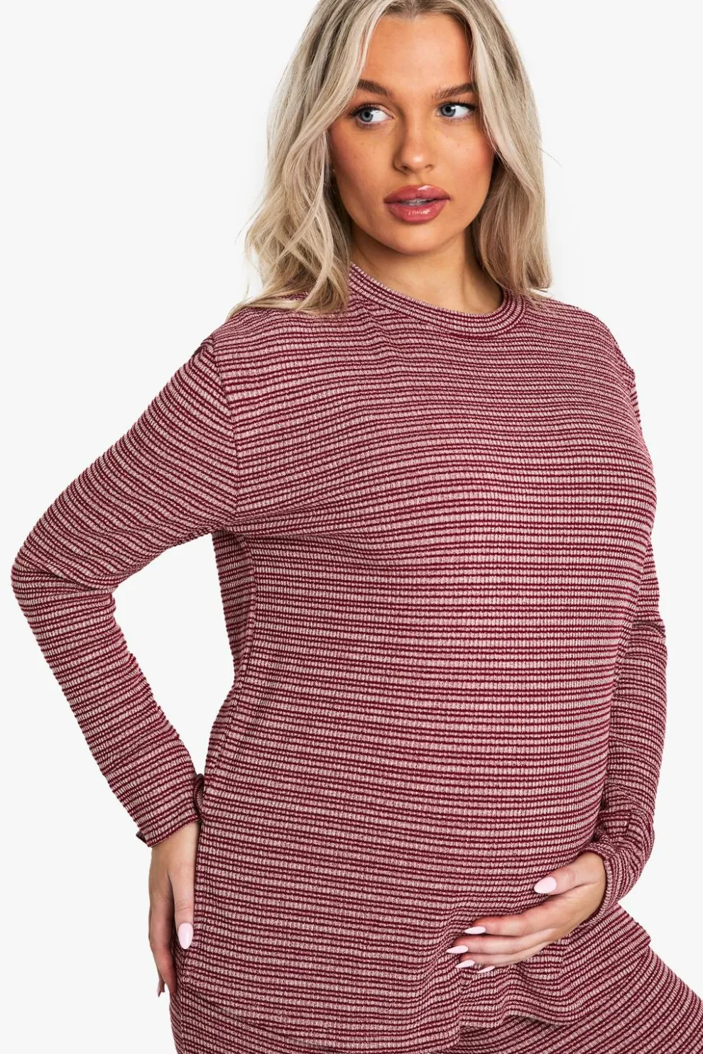 Maternity Rib Stripe Oversized T-Shirt | Nasty Gal