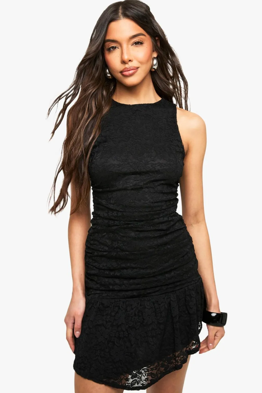 Asymmetric Hem Lace Mini Dress | Nasty Gal