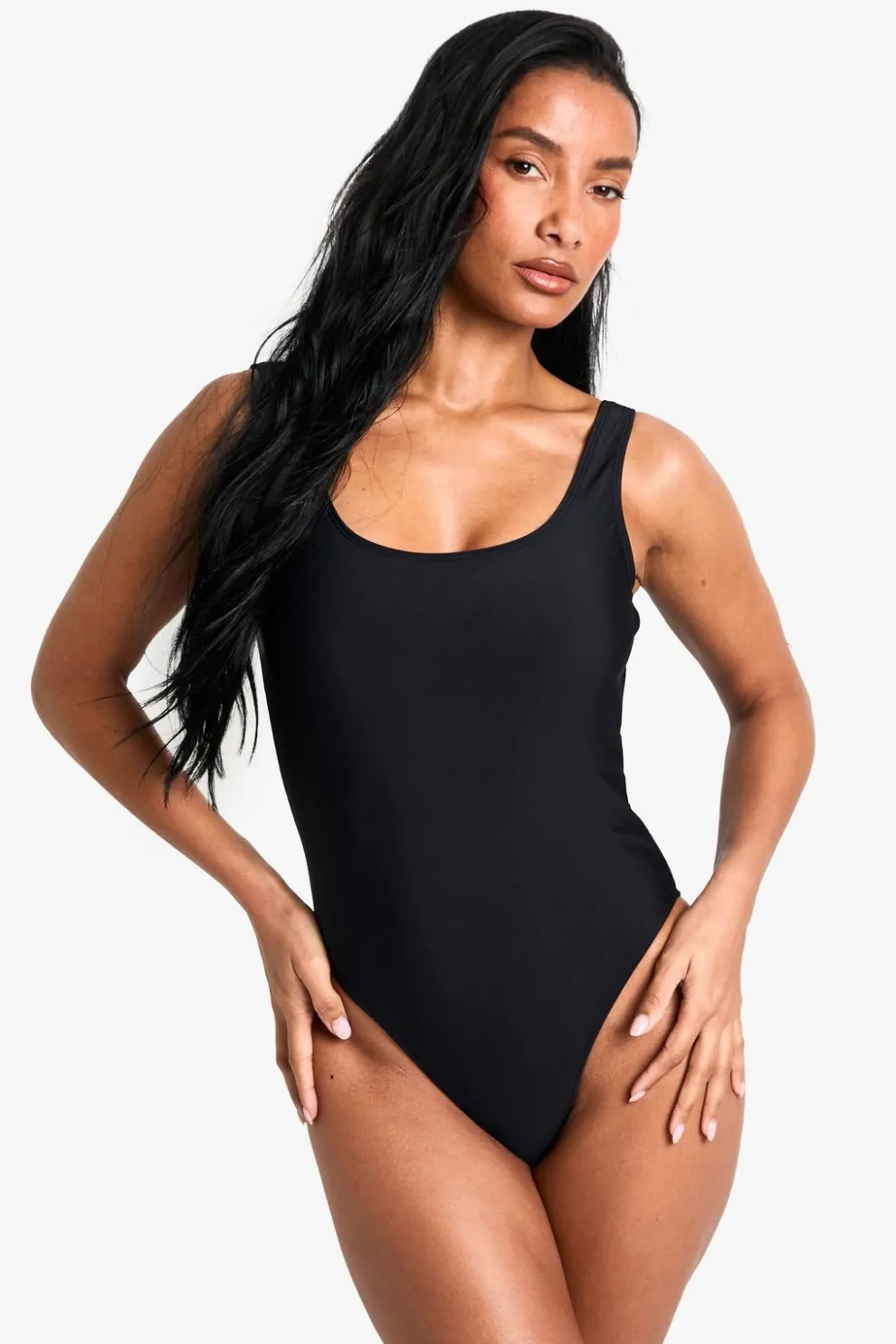 Petite Swimwear Essentials Square Neck Swimsuit | Nasty Gal