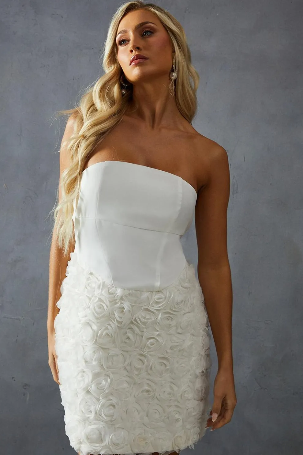 Satin Bandeau Floral Skirt Mini Dress | Nasty Gal