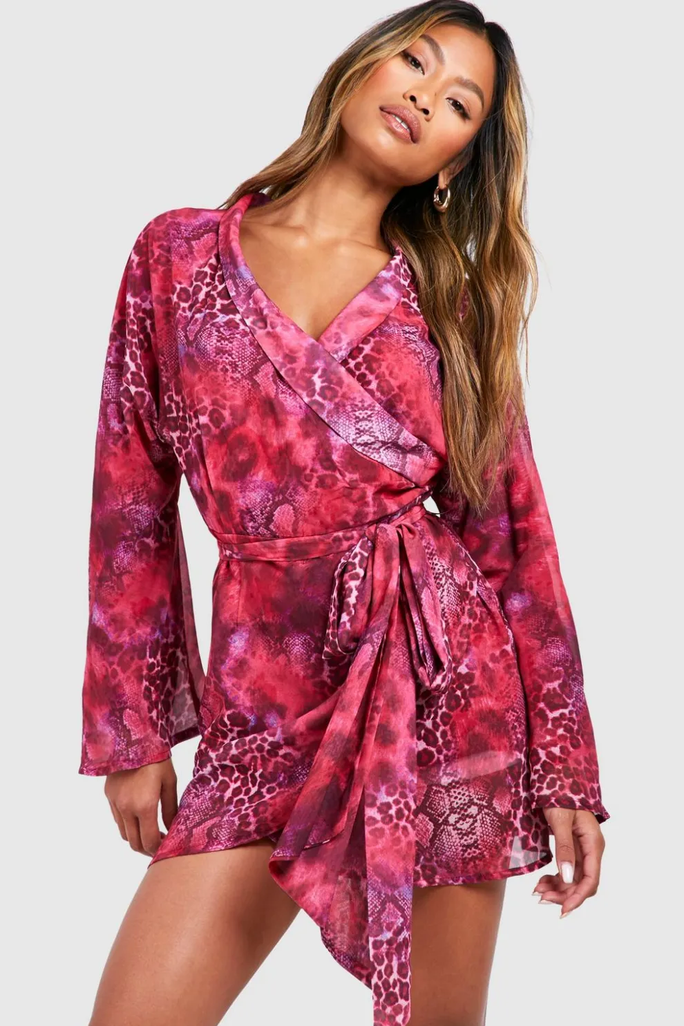 Animal Print Wrap Mini Dress | Nasty Gal