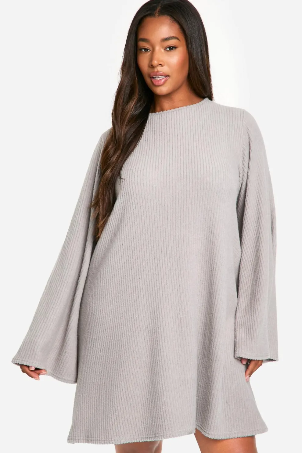 Plus Soft Rib Tie back Smock Dress | Nasty Gal