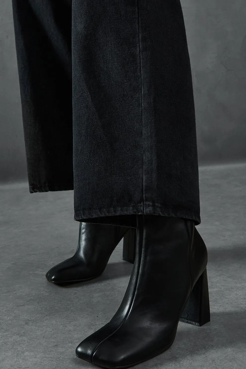 Leather Look Square Toe Ankle Boots | Nasty Gal