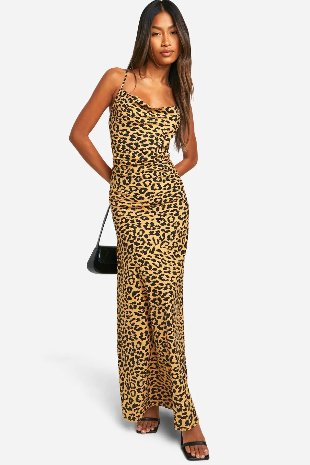 Leopard Cowl Neck Maxi Dress | Nasty Gal