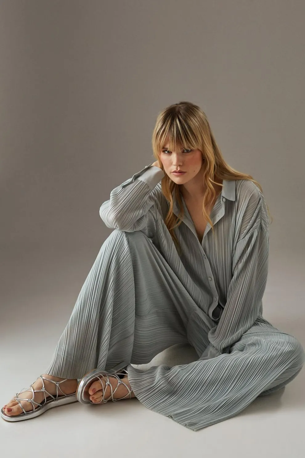 Plisse High Waisted Wide Leg Trousers | Nasty Gal