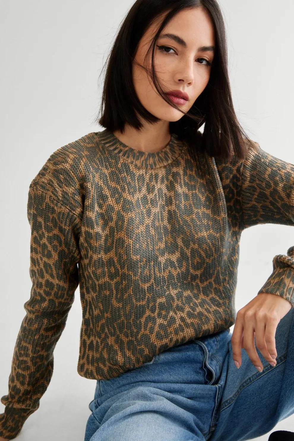 Leopard Crewneck Jumper | Nasty Gal