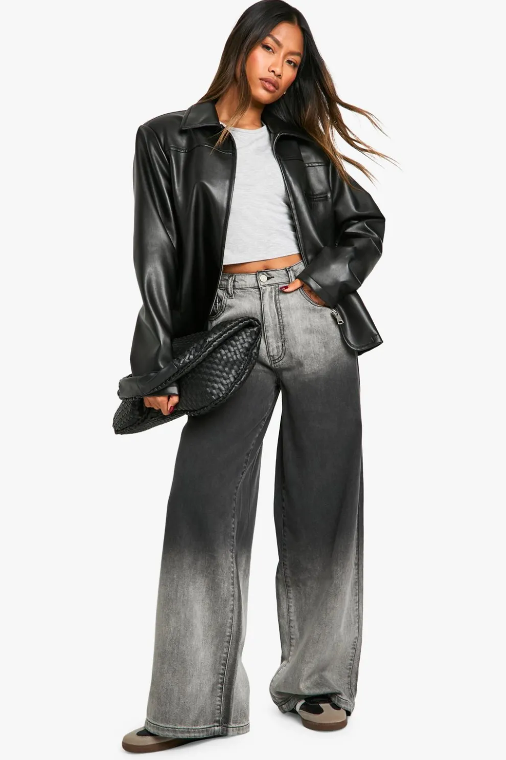 Faded Wash Detail Wide Leg Jean | Nasty Gal