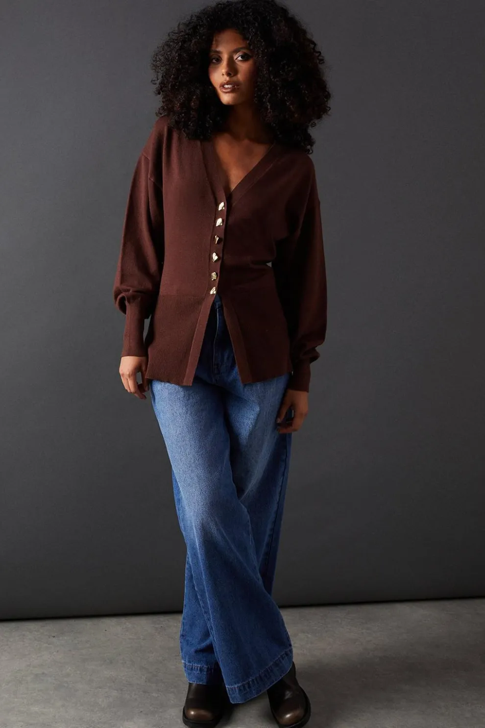 Fit And Flare Plunge V Neck Cardigan | Nasty Gal