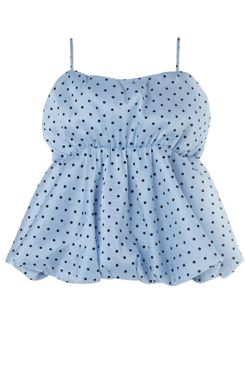 Plus Flocked Polka Dot Bubble Hem Longline Cami Top | Nasty Gal