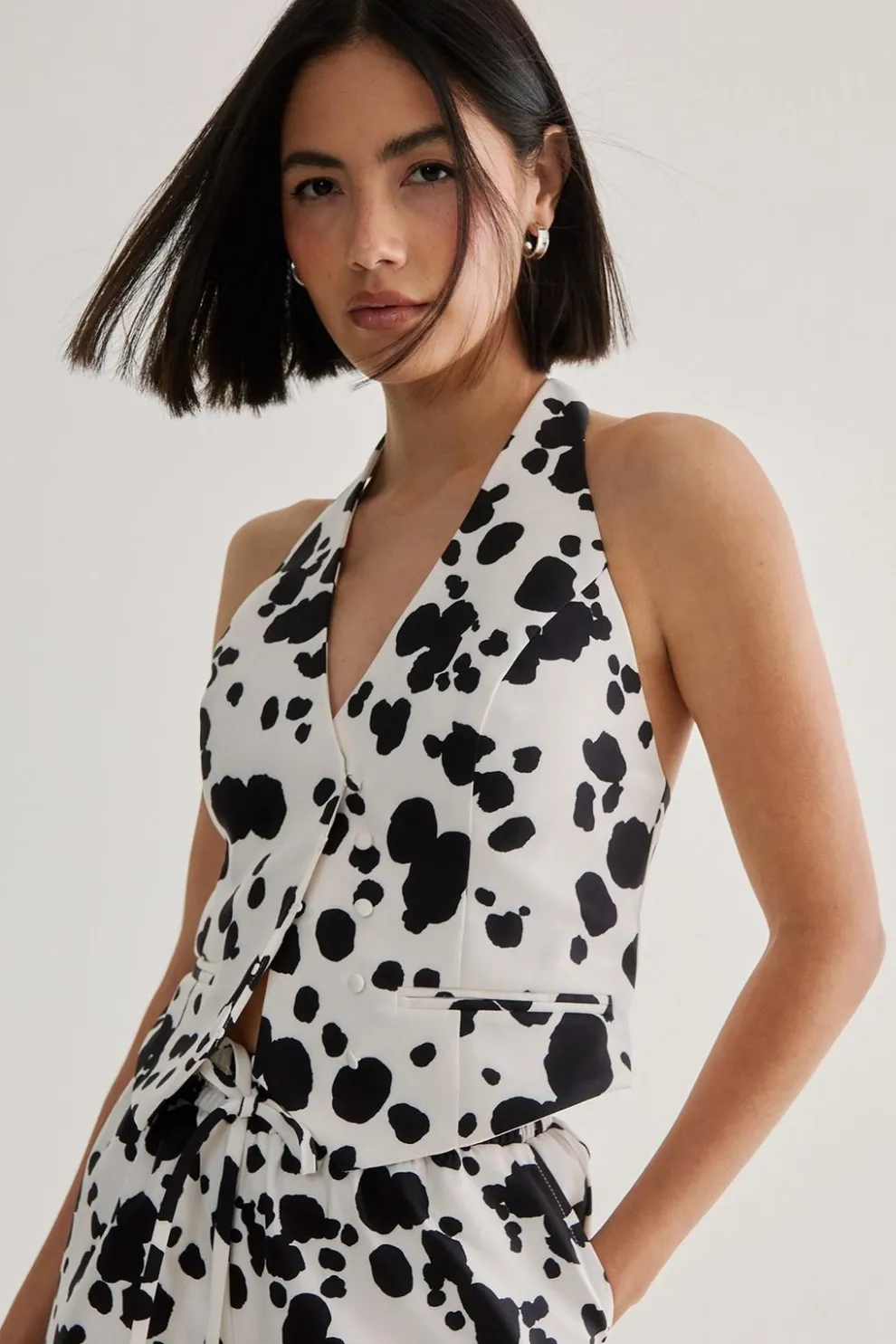 Spot Print Tailored Waistcoat | Nasty Gal