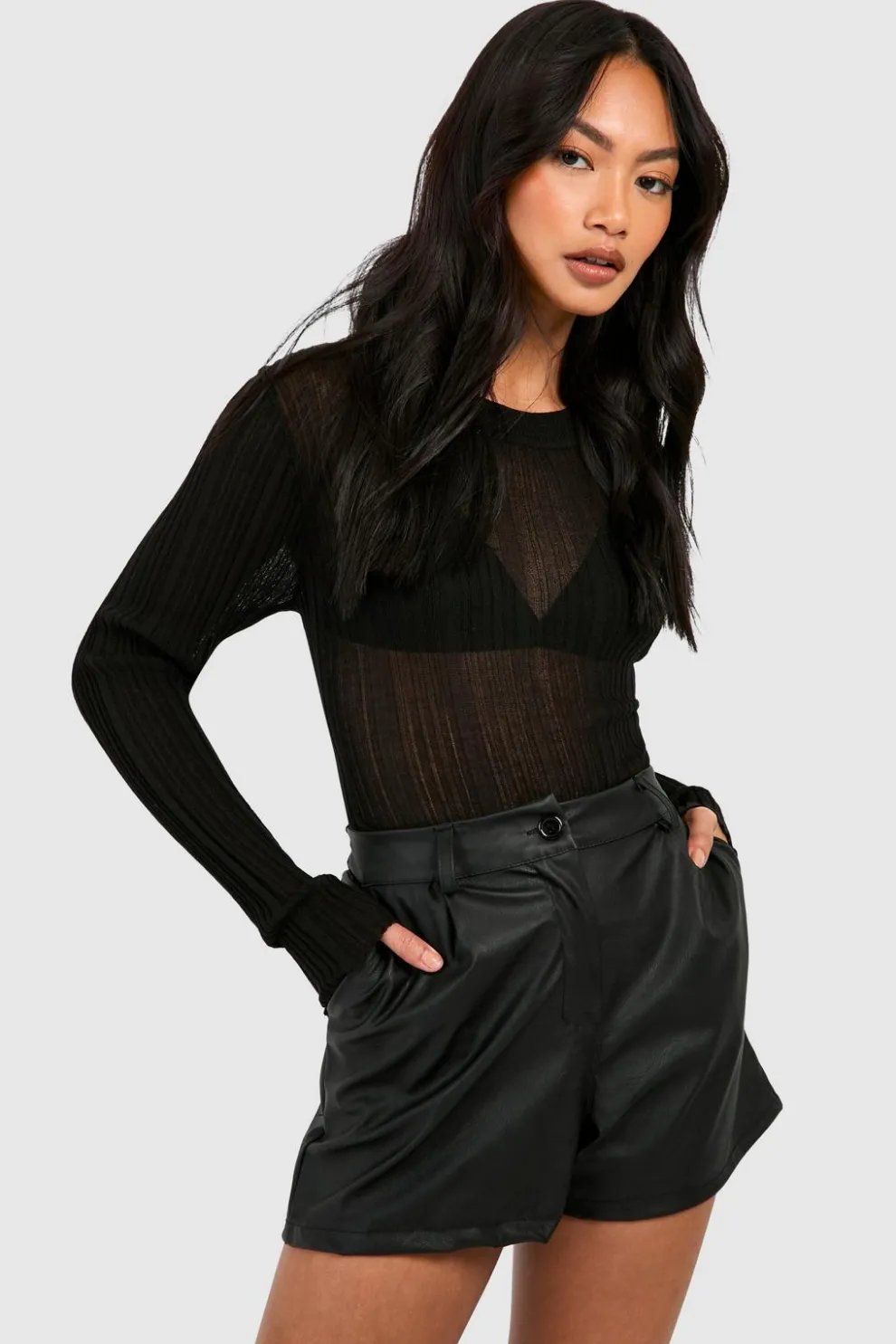 Faux Leather Look High Waisted Short | Nasty Gal