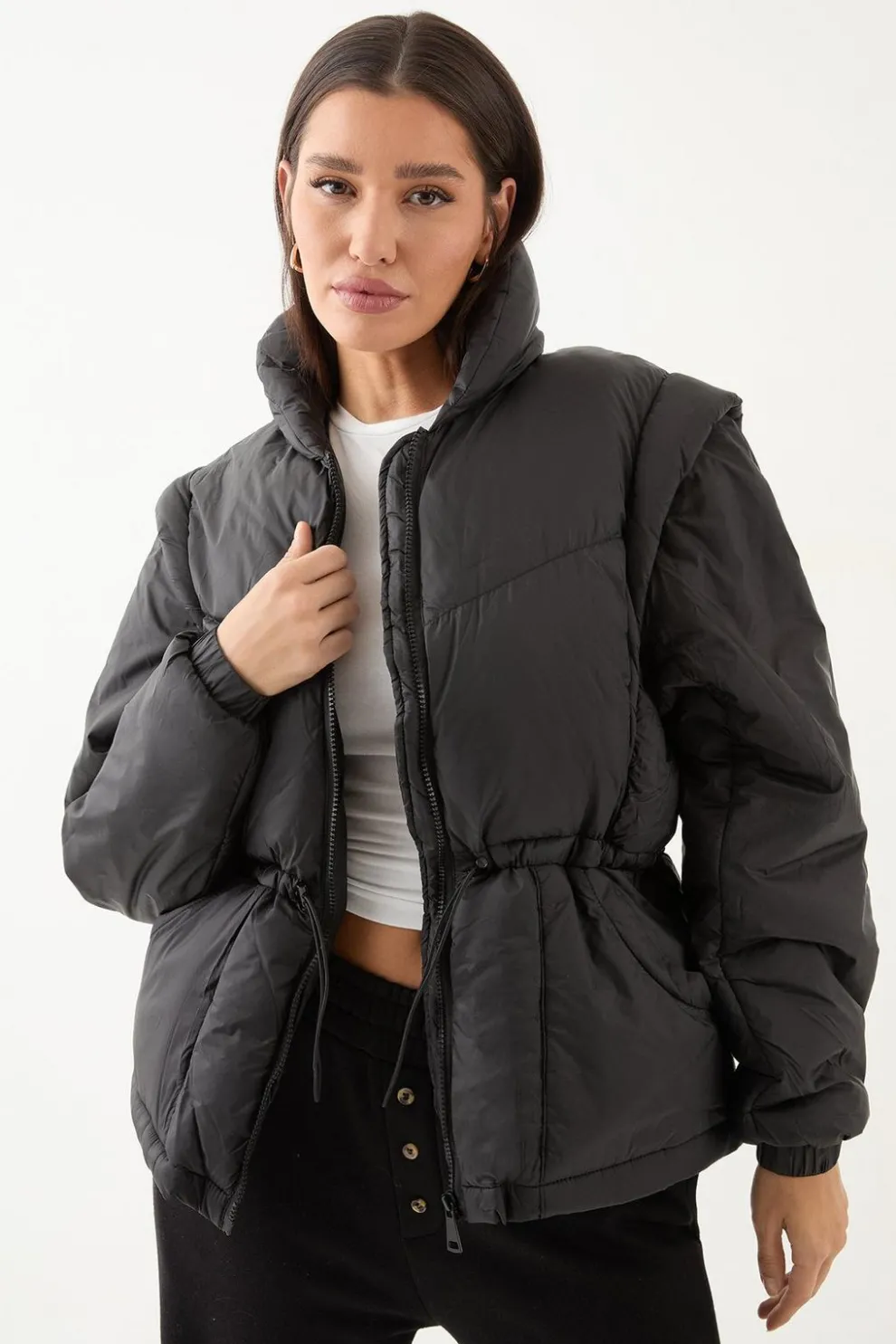 Detachable Sleeve Two In One Puffer Coat | Nasty Gal