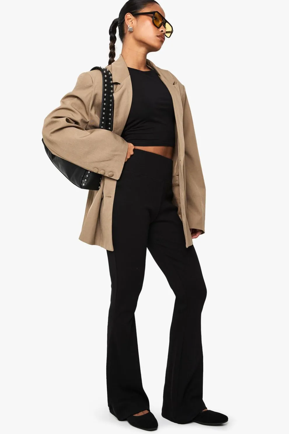 Boohoo Basics Rib Flared Legging | Nasty Gal
