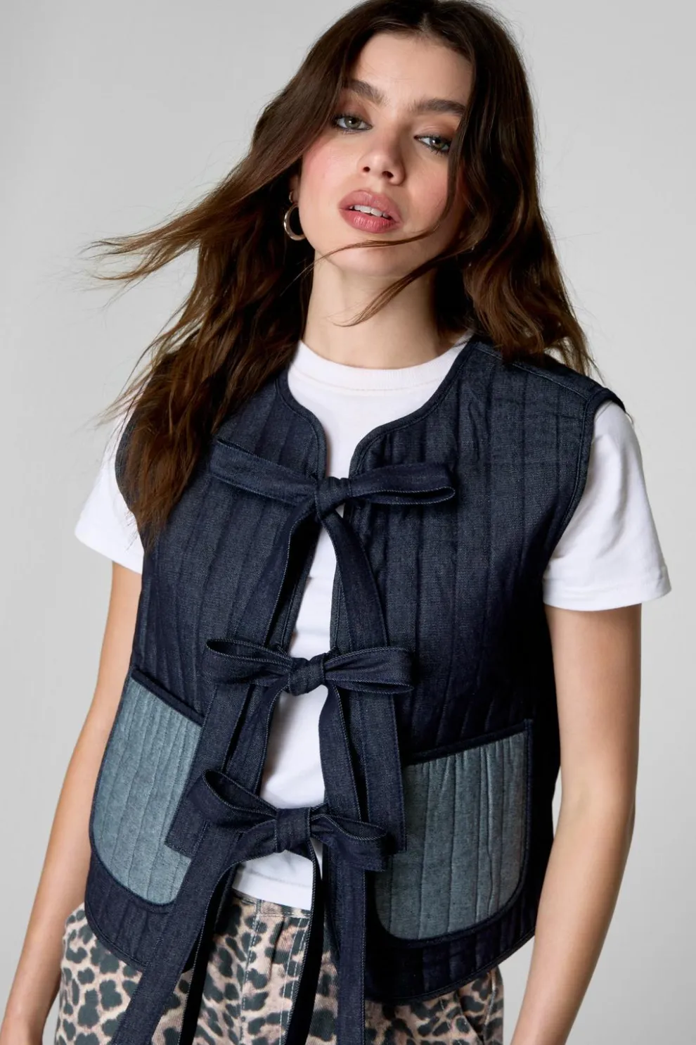 Tie Front Denim Gilet | Nasty Gal