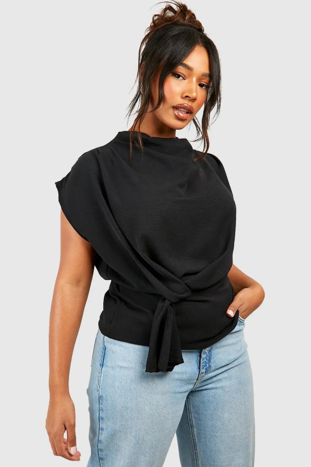 Plus Knot Cowl Neck Blouse | Nasty Gal